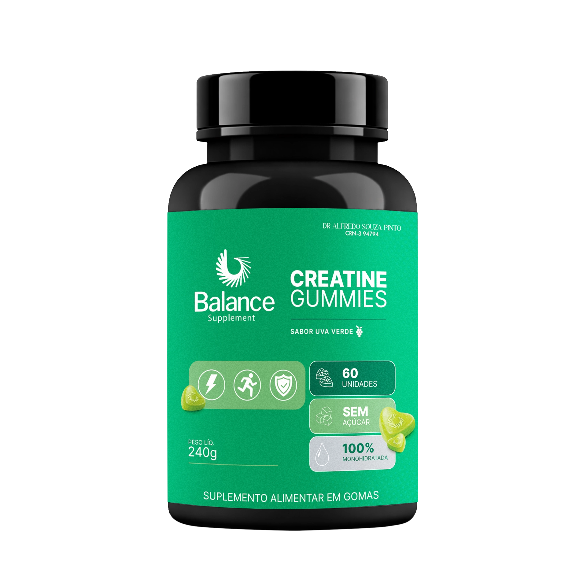 CREATINE GUMMIES UVA VERDE – 3.000MG DE CREATINA POR PORÇÃO
